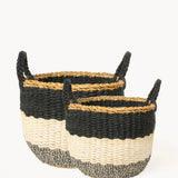 Ula Stripe Basket - Black