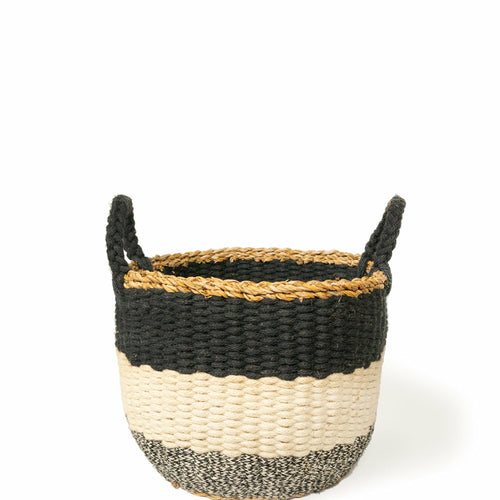 Ula Stripe Basket - Black