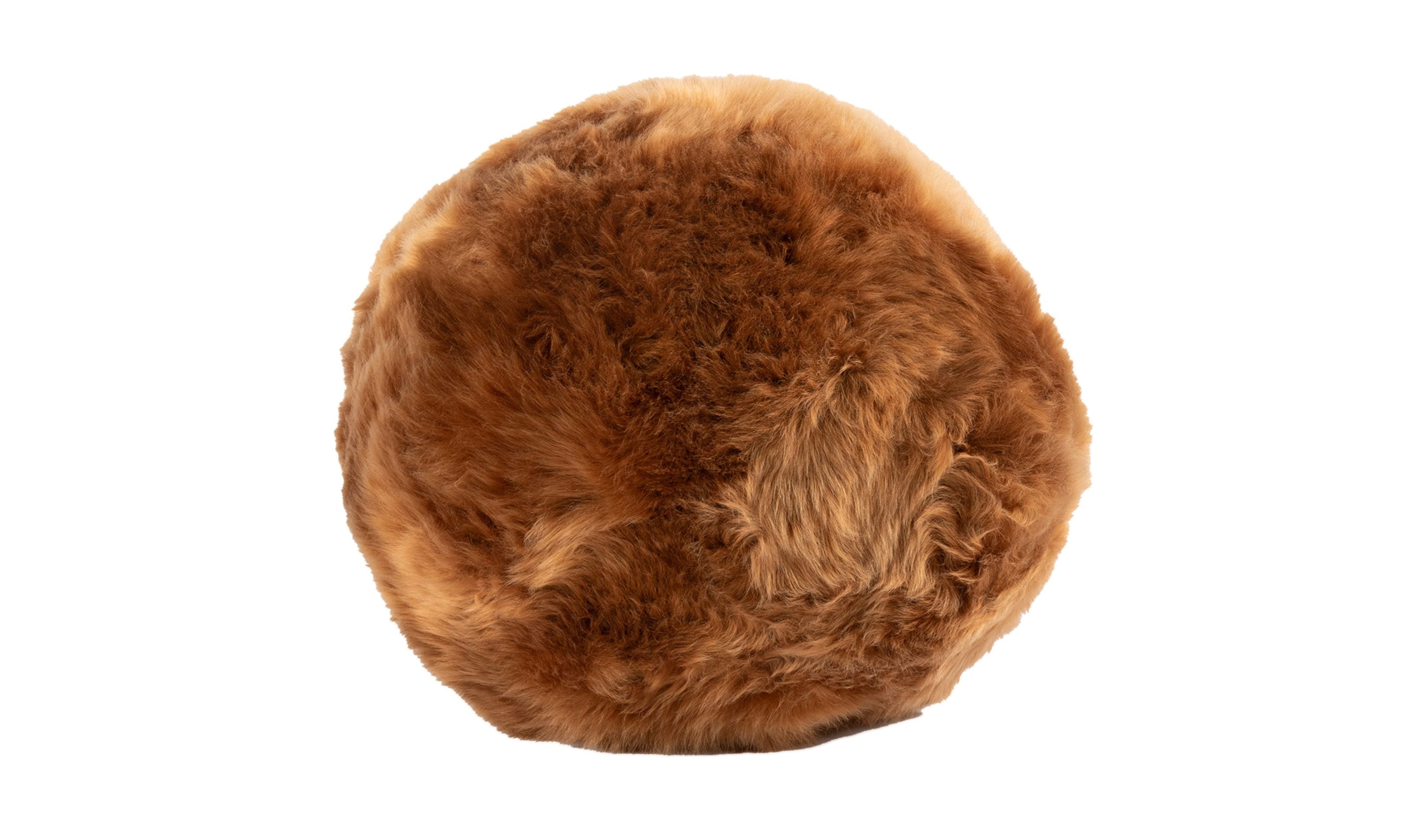 Long Wool Sheepskin Ball Cushion