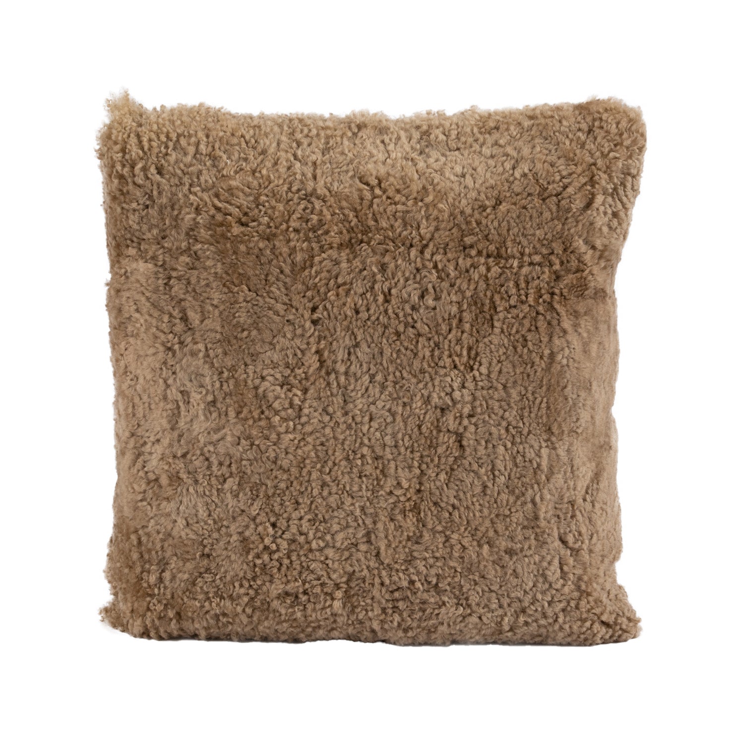 Shorn Curly Wool Sheepskin Throw Pillow