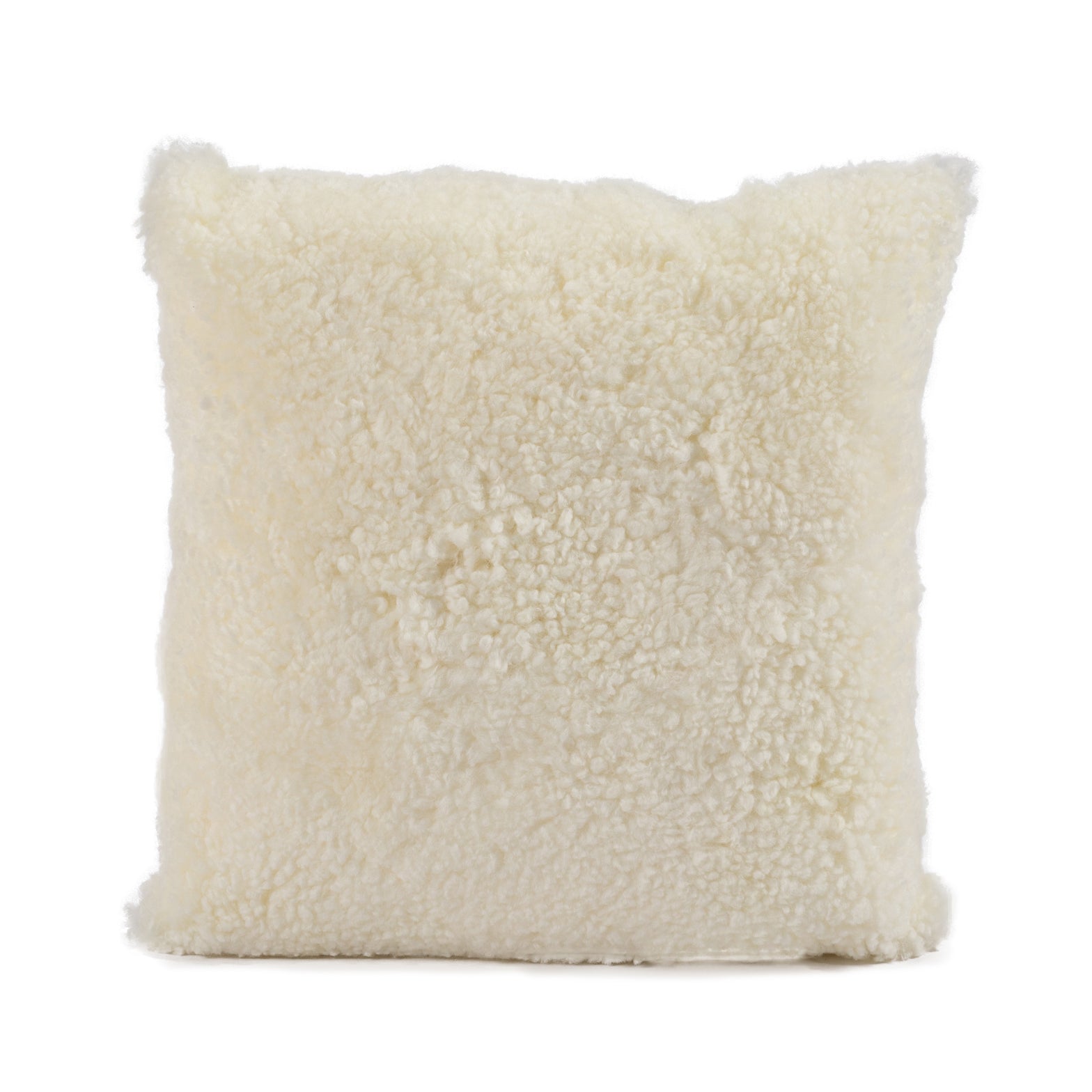 Shorn Curly Wool Sheepskin Throw Pillow