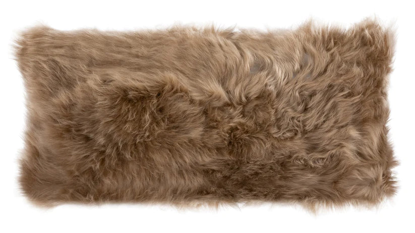 Long Wool Sheepskin Lumbar Cushion