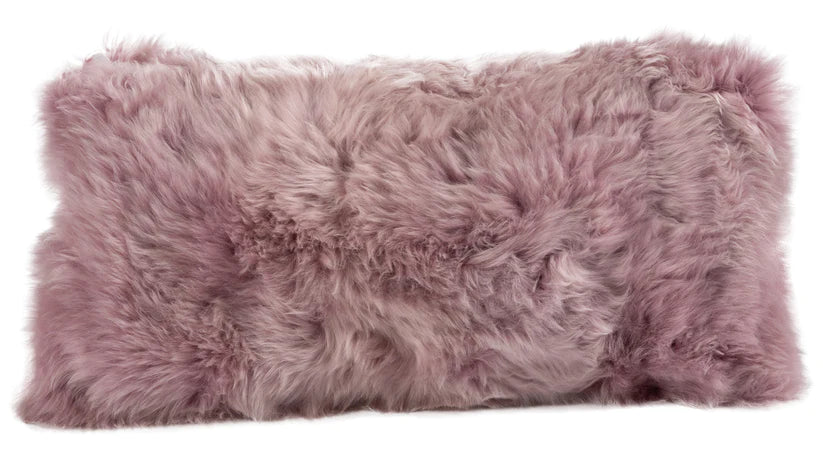 Long Wool Sheepskin Lumbar Cushion