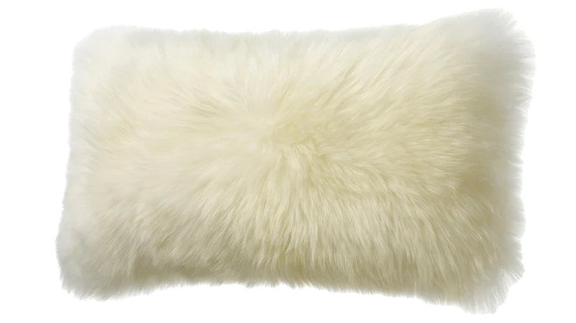 Long Wool Sheepskin Lumbar Cushion