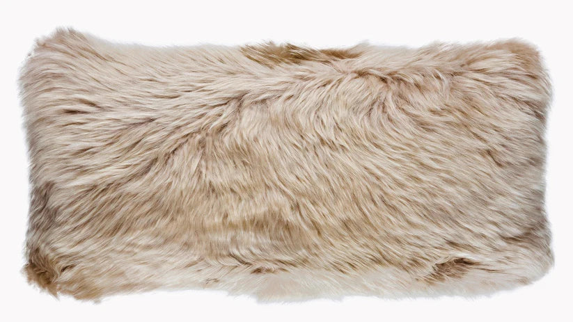 Long Wool Sheepskin Lumbar Cushion