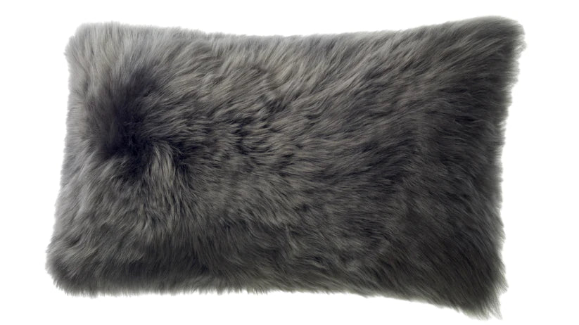 Long Wool Sheepskin Lumbar Cushion