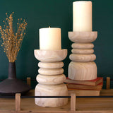 Wooden Pillar Candle Holder