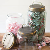 Set of Three Glass Jars with Metal Lids