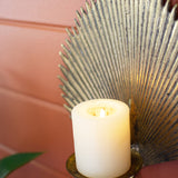 Antique Brass Palm Leaf Candle Sconce