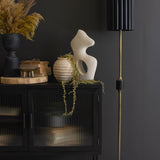 Antique Gold Lamps with Fluted Black Metal Shade