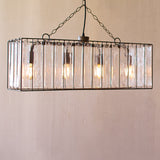 Rectangle Pendant Light with Glass Chimes