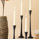 Set of 4 Cast Iron Taper Candle Holders