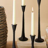 Set of 4 Cast Iron Taper Candle Holders