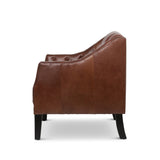 Mahogany Leather Library Chair, Cordovan