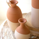 Set of 3 Ivory Dipped Clay Vases