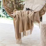 Flatweave Camel Hair Throw