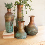 Set of 4 Two-Toned Copper Vases