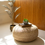 Round Braided Jute Pouf