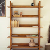 Mango Wood Bookshelf with Teak Finish