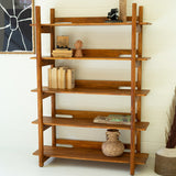 Mango Wood Bookshelf with Teak Finish