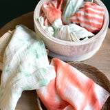 Set of 3 seafoam hand-dyed tea towels