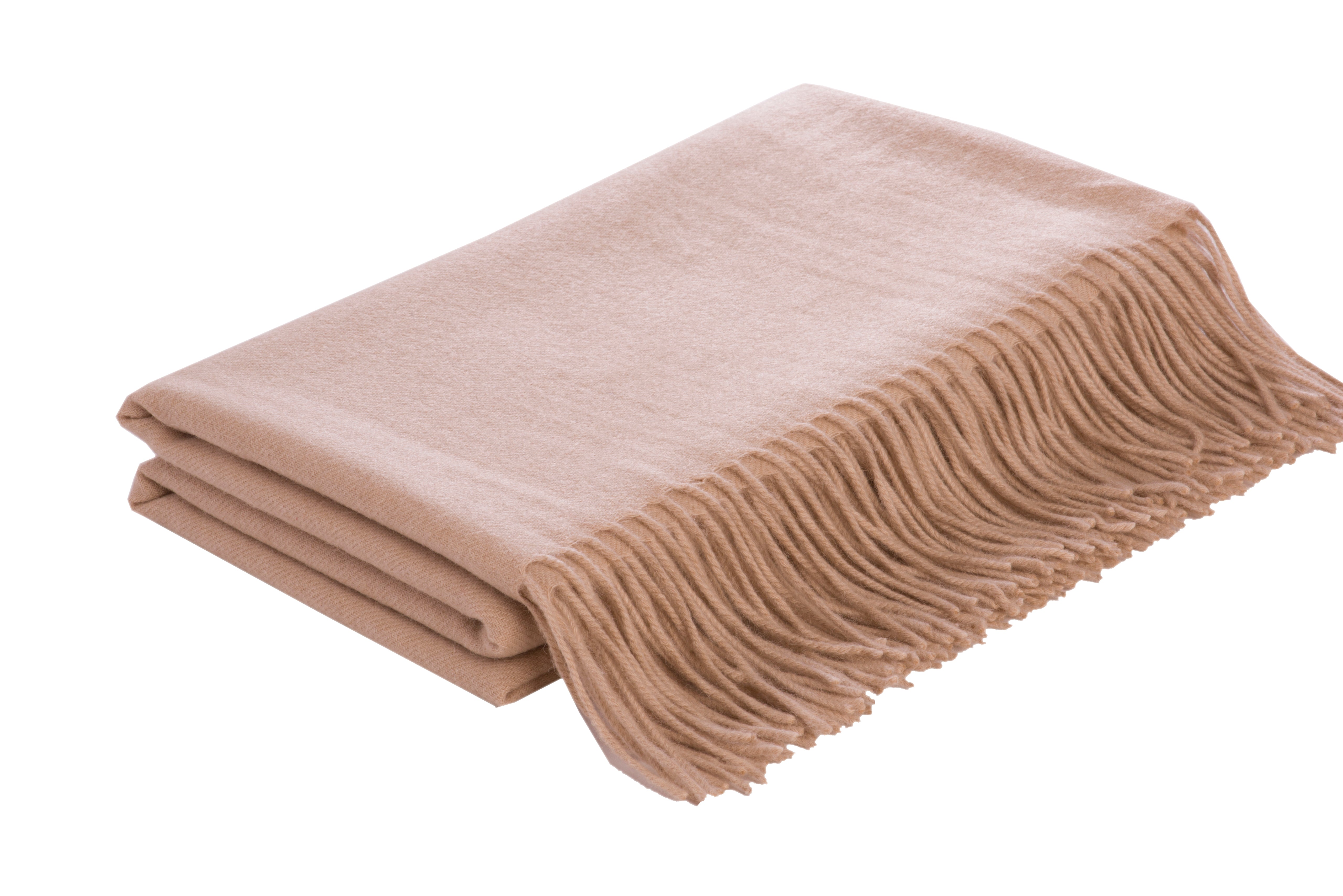 Flatweave Camel Hair Throw