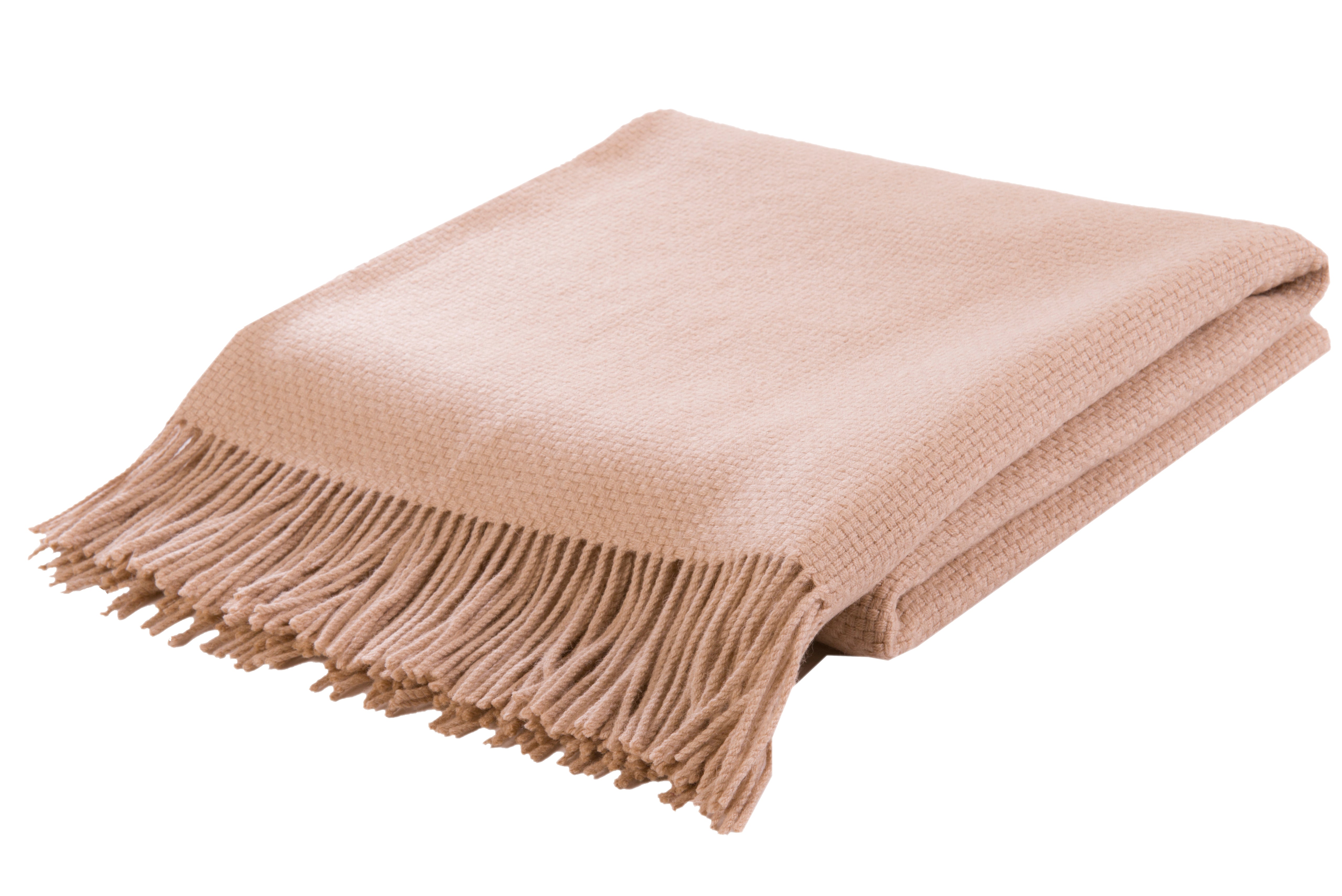 Basketweave Camel Hair Throw